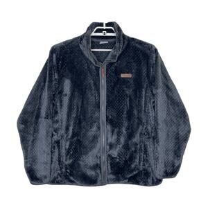 COLUMBIA Fire Side II Sherpa Full Zip Fleece Jacket Shark Gray Plush Soft Sz 2X